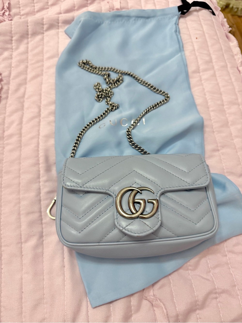 Authentic Gucci GG Marmont super mini bag